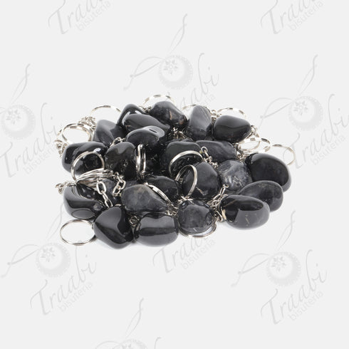 Llavero de piedra Turmalina negra paquete de 25 piezas