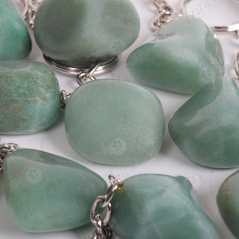 Llavero de piedra Aventurina verde paquete de 25 piezas