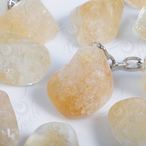 Llavero de piedra Cuarzo Citrino paquete de 25 piezas