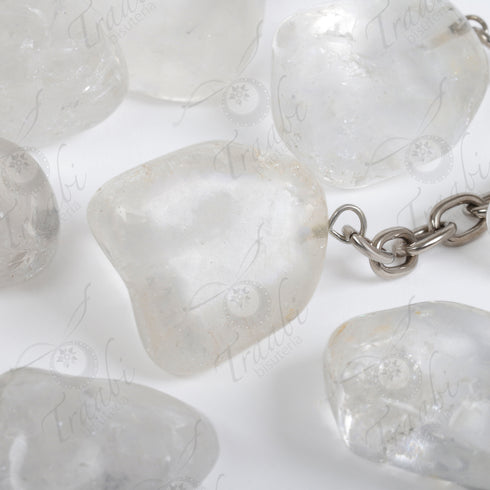 Llavero de piedra Cuarzo Cristalino paquete de 25 piezas