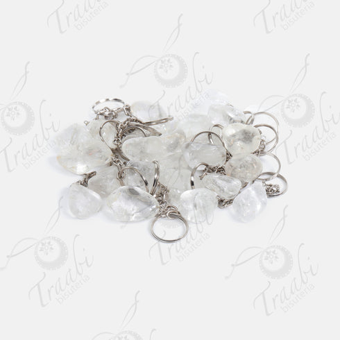 Llavero de piedra Cuarzo Cristalino paquete de 25 piezas