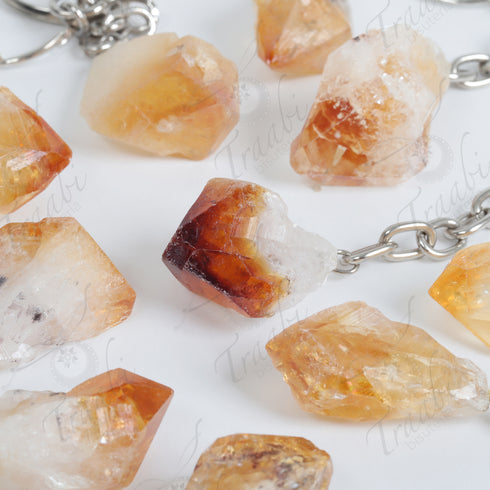 Llavero de piedra Cuarzo Citrino paquete de 25 piezas