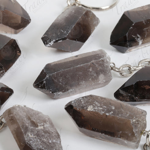 Llavero de piedra Cuarzo Ahumado paquete de 25 piezas