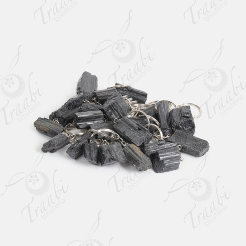 Llavero de piedra Turmalina negra paquete de 25 piezas