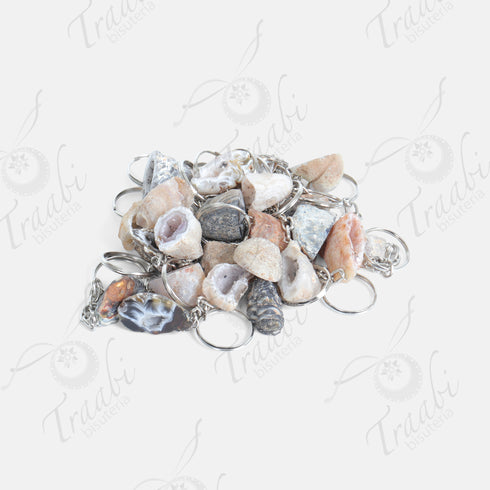 Llavero de piedra Geoda Ágata paquete de 25 piezas
