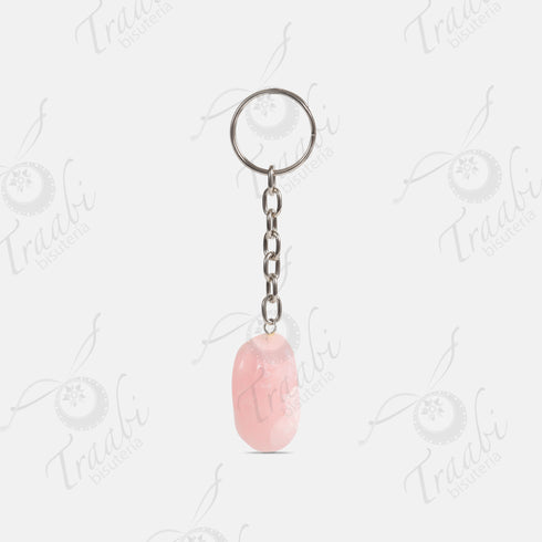 Llavero de piedra Cuarzo rosa paquete de 25 piezas