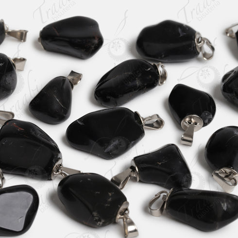 Pendiente de piedra Turmalina negra paquete de 25 piezas