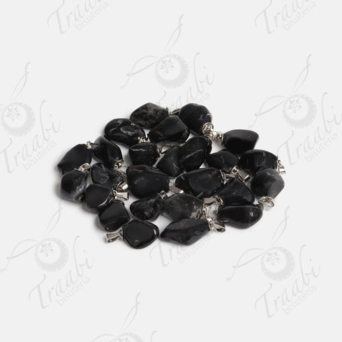 Pendiente de piedra Turmalina negra paquete de 25 piezas