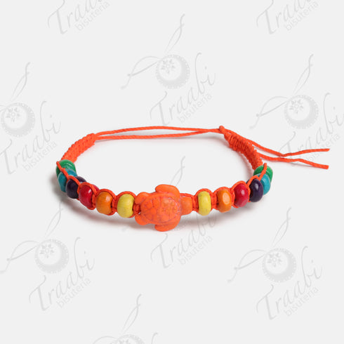 Pulsera tortuga tejida de hilo Mix