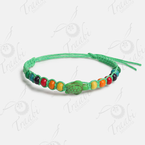 Pulsera tortuga tejida de hilo Mix