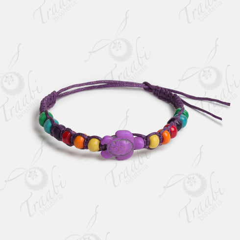 Pulsera tortuga tejida de hilo Mix