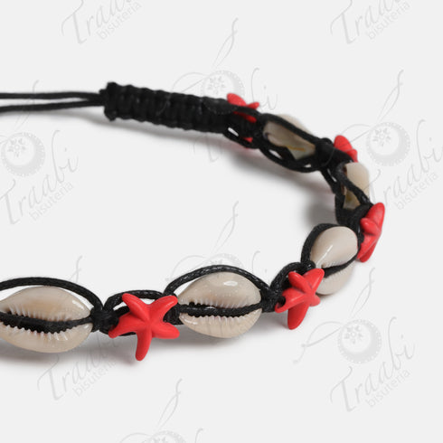 Gargantilla tejida de conchas y estrella