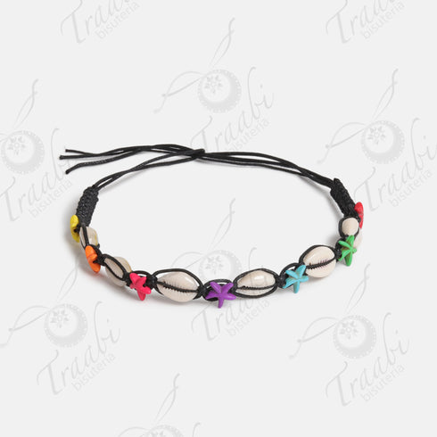 Gargantilla tejida de conchas y estrella