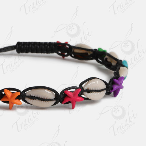 Gargantilla tejida de conchas y estrella