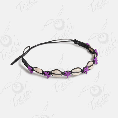 Gargantilla tejida de conchas y estrella