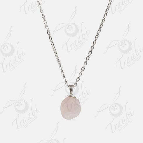 Pendiente de piedra Cuarzo rosa paquete de 25 piezas