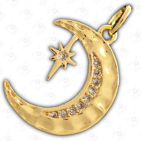 Dije de metal con cristal de luna 10 unidades por pieza