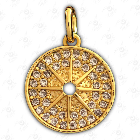 Dije de metal con cristal de circulo 10 unidades por pieza