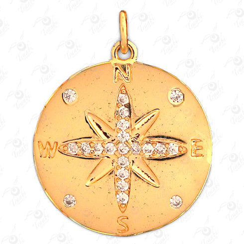 Dije de metal con cristal de circulo 10 unidades por pieza