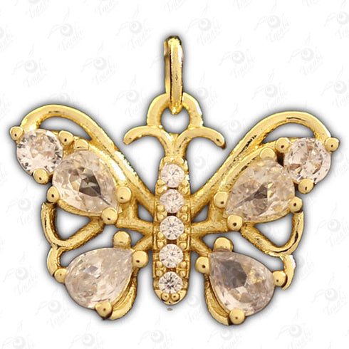 Dije de metal con cristal de mariposa 10 unidades por pieza