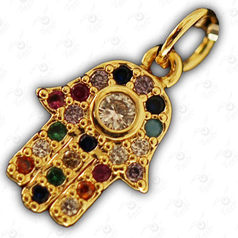 Dije de metal con cristal de mano 10 unidades por pieza