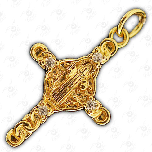 Dije de metal con cristal de cruz 10 unidades por pieza