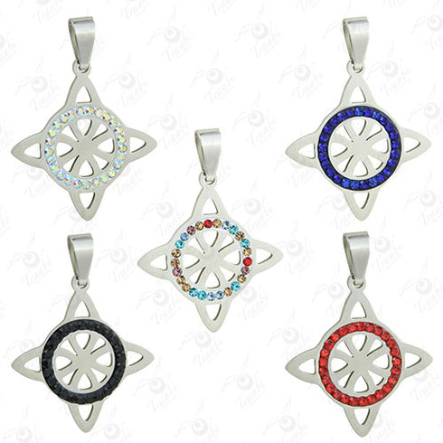 Dije de acero de nudo estrella 10 unidades por bolsa