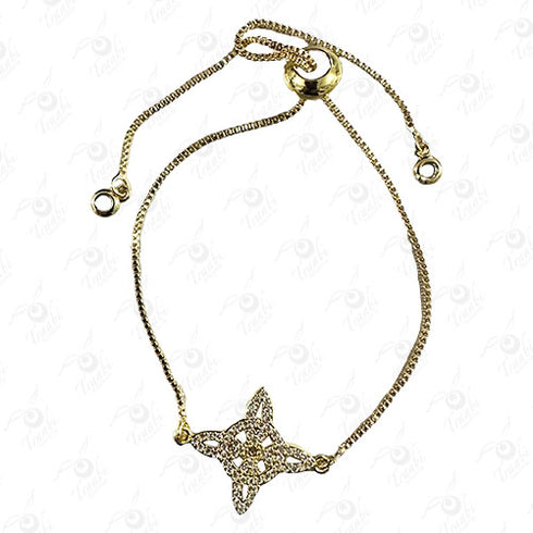 Pulsera de metal con cristal 1 docena