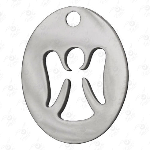 Dije de acero de Ángel plano 10 unidades por pieza