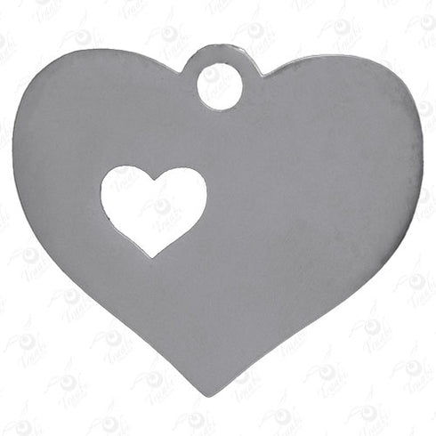 Dije de acero de corazón 10 unidades por pieza modelo n°4