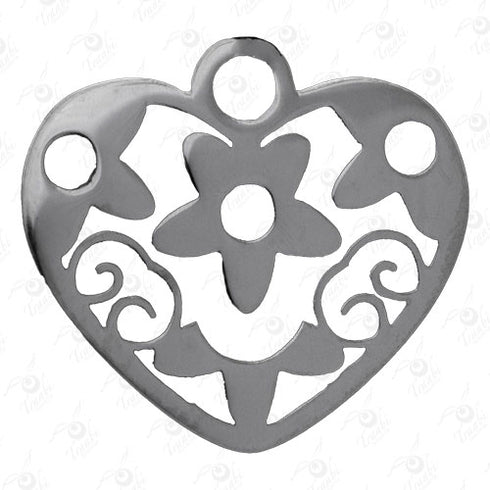 Dije de acero de corazón 10 unidades por pieza modelo n°8