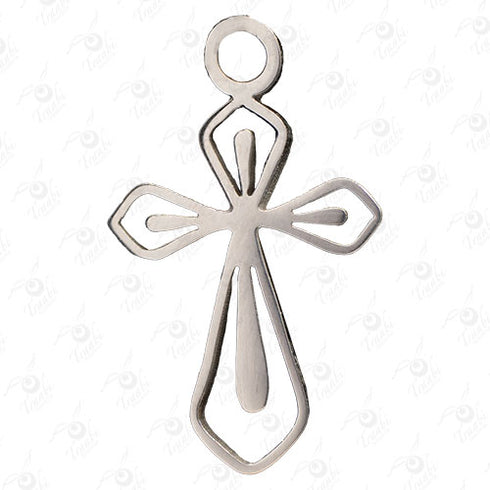 Dije de acero de cruz 10 unidades por pieza