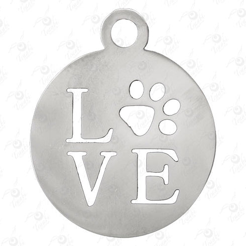 Dije de acero de love 10 unidades por pieza