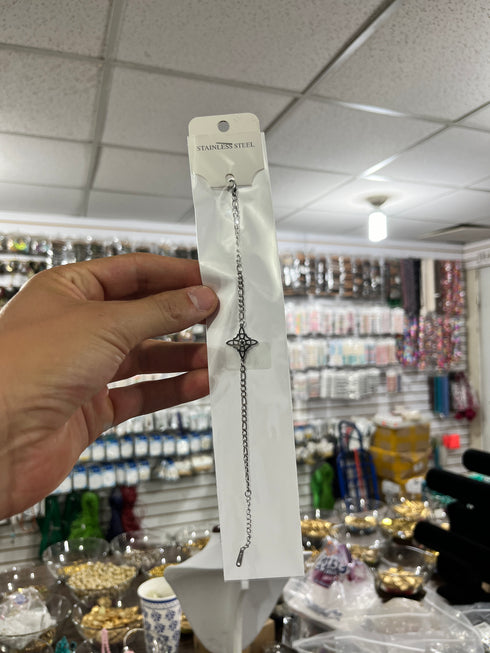 Pulsera de metal con cristal 1 docena