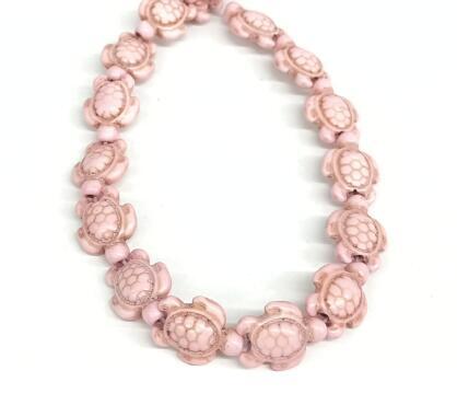 HILO DE RESINA tira de 10 hilos tortugas rosas